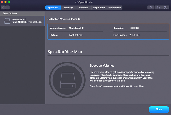 speedUp mac screenshot 1
